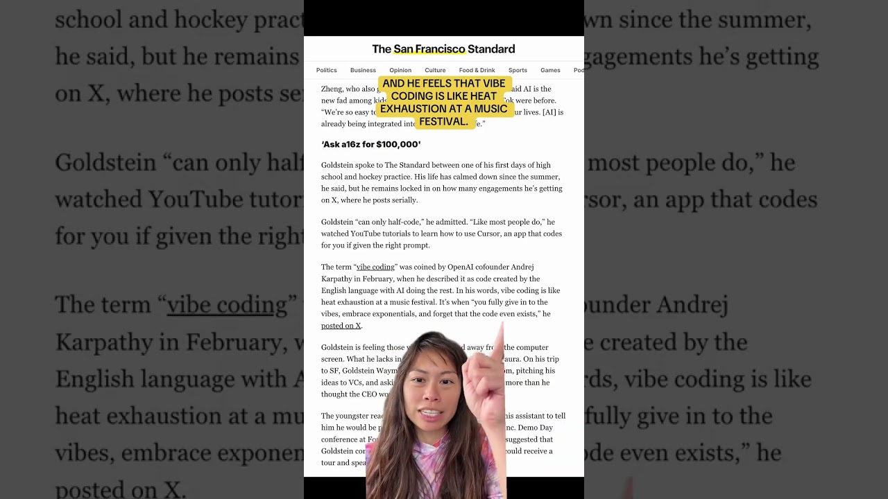 Impressive 13 year old using AI for vibe coding apps, getting feedback from Sam Altman, and building