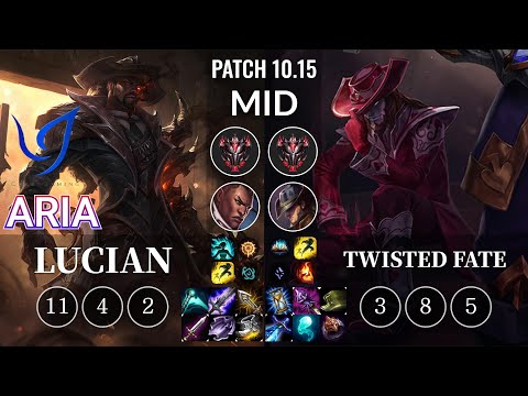 CGA Aria Lucian vs Twisted Fate Mid - KR Patch 10.15