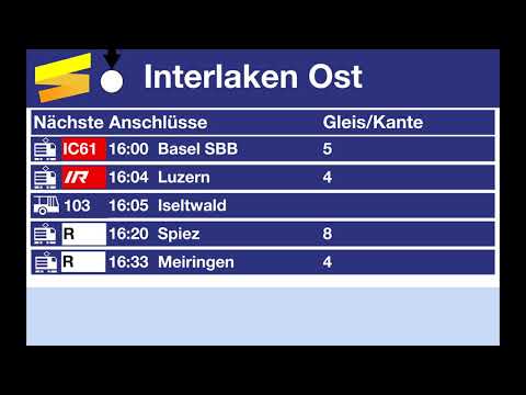 BOB Ansage - Interlaken Ost Endbahnhof (Abend) + Verbindungen (De, En)