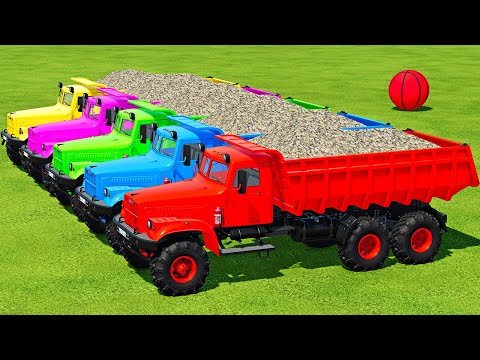 LOAD STONES & TRANSPORT BATTLE WITH JCB WHEEL LOADERS & TRUCKS - Farming Simulator 22