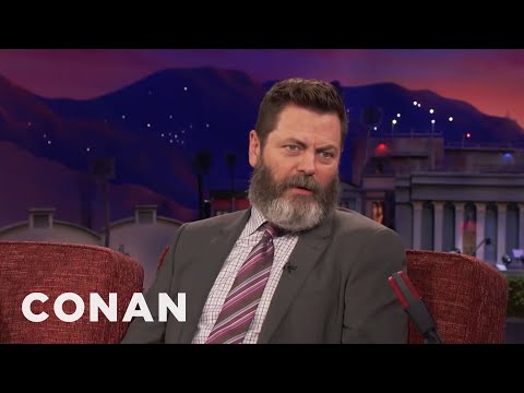 Nick Offerman Fell In Love With Megan Mullally’s Filthy Sense Of Humor | CONAN on TBS