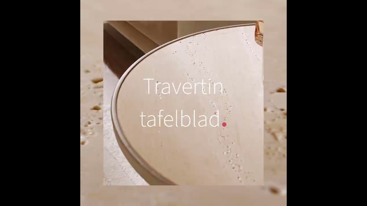 Salontafel Sef set van 2 Ø70 cm en Ø50 cm taupe/travertin