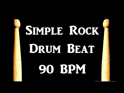Simple Rock Drum Beat 90 BPM Bass Guitar Backing Track Drums Only #279