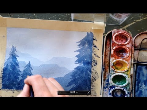    How to paint a simple landscape in watercolor