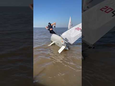 Laser sailing maneuvers| Tacking and Gybing. Light wind in standard #sailing #boat #lasersailing