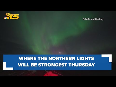 É aqui que a aurora boreal será mais forte em Washington na quinta-feira
