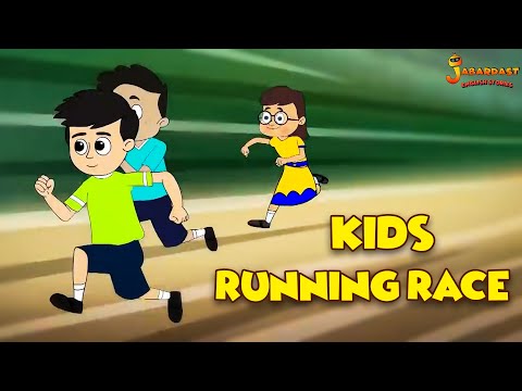 Kids Running Race | Outdoor Activity | Animated Stories | English Cartoon | English Stories