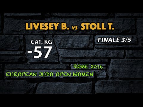 Judo LIVESEY vs STOLL final3/5 -57kg European Open Rome 2016