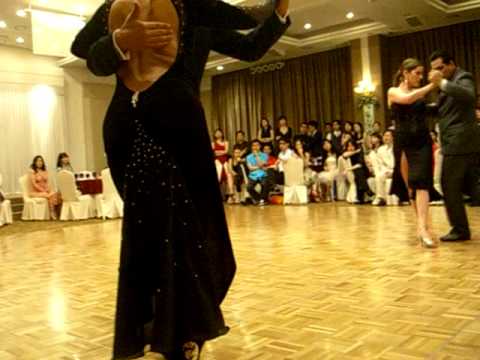  Stella Missé,    Javier Rodriguez,    Carolina Bonaventura,    Francisco Forquera,    Fabian Peralta,    and  Virginia Pandolfi  are  dancing  to  the  tango  "  Te Aconsejo Que Me Olvides  "  at  White Nights tango festival  in  2009