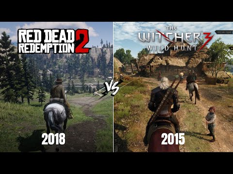 Red Dead Redemption 2 vs The Witcher 3 - Physics and details comparison