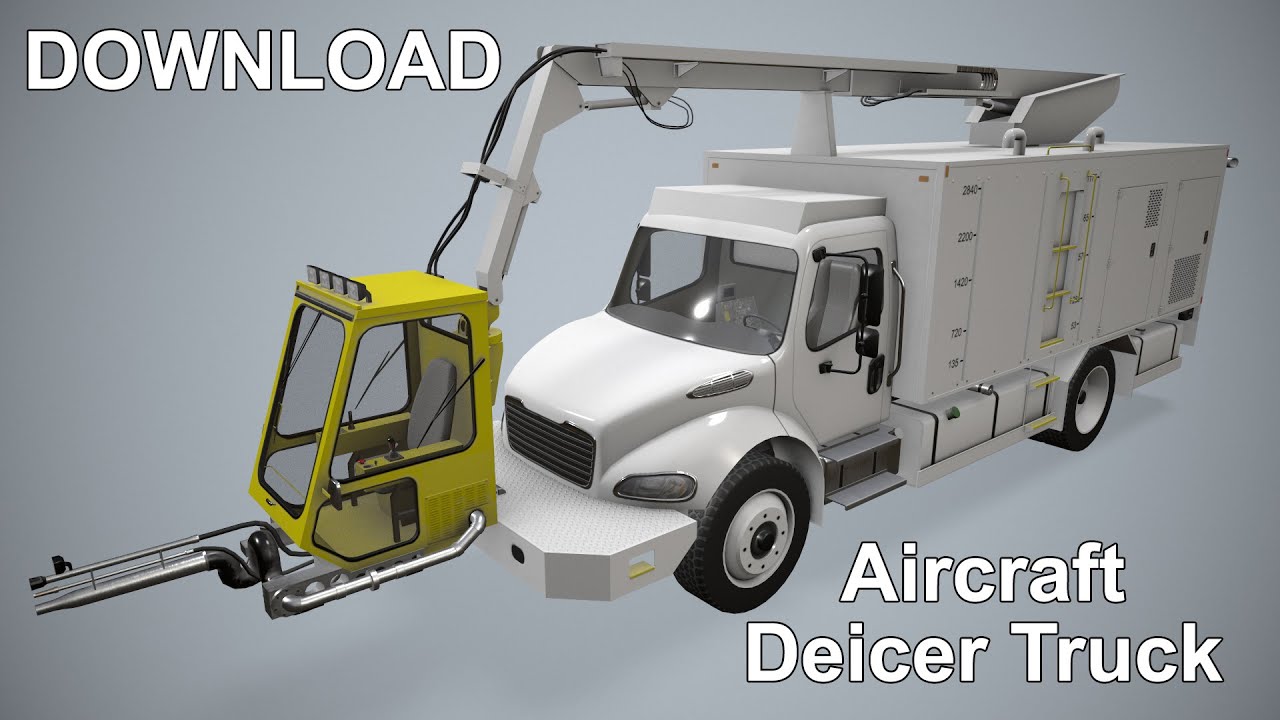 Truk Deicer Pesawat Putih --348-- Model 3D