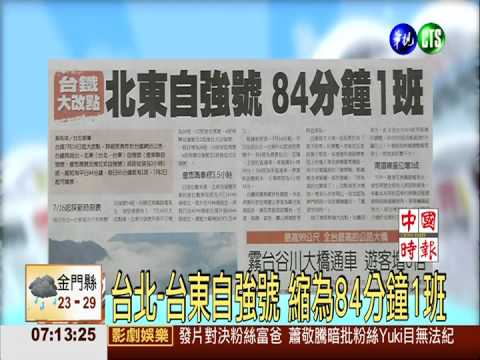 台北-台東自強號 縮為84分鐘1班