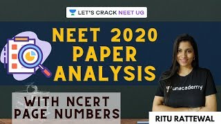 NEET 2020 Paper Analysis with NCERT Page Numbers | NEET 2020 | Ritu Rattewal