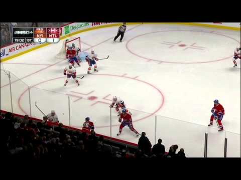 Travis Moen goal 1-0 Feb 21 2013 NY Islanders vs Montreal Canadiens NHL Hockey