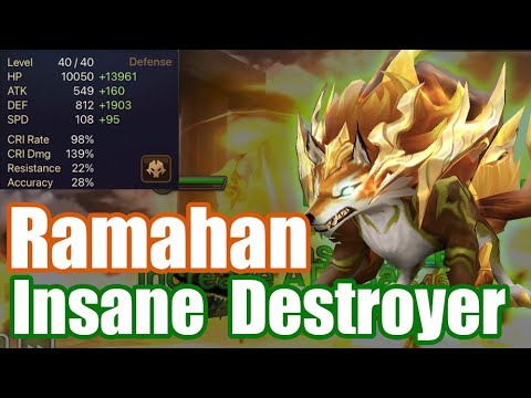 The Power Ramahan, he is true destroyer🦾🦾🦾【Summoners War RTA】