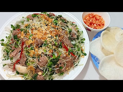 Cách làm GỎI BÒ RAU MẦM bổ dưỡng cực ngon đơn giản - Combo Món Ăn