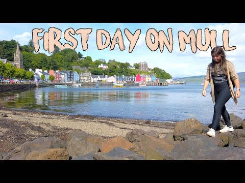 EXPLORING ISLE OF MULL, TOBERMORY, SCOTLAND    Langamull Beach and the ferry to Mull