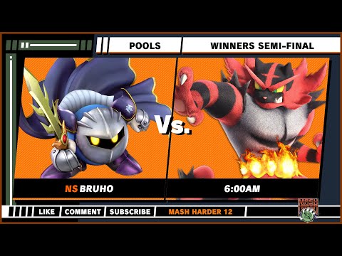 Mash Harder 12 - Winners Round 4 - Bruho (Meta Knight) VS 6:00am (Incineroar) - SSBU Singles