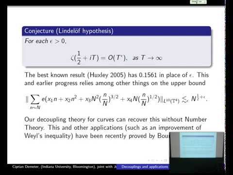 Ciprian Demeter: Decoupling theorems and their applications