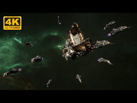 Imperial Navy vs Tau Merchant Fleet - Skalgrim Mod - 4K Quality - Battlefleet Gothic Armada 2