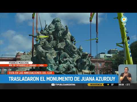 Trasladaron el monumento de Juana Azurduy | #TPANoticias