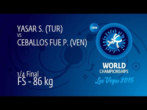 1/4 FS - 86 kg: S. YASAR (TUR) df. P. CEBALLOS FUE (VEN) by TF, 10-0