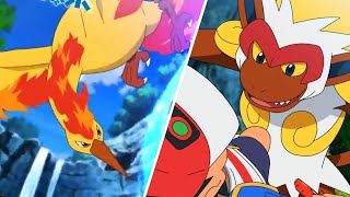 Legendary Birds Vs Fire Starters | Moltres Vs Infernape | Pokemon Battle