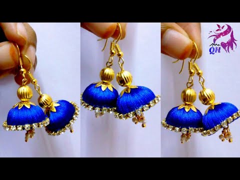 How to make silk thread earing|| Queen's home|| Silk thread jewellery Video