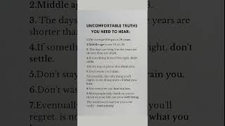 UNCOMFORTABLE TRUTHS YOU NEED TO HEAR #youtubeshorts #youtube #youtuber #ytshorts #yt #youtubeshort