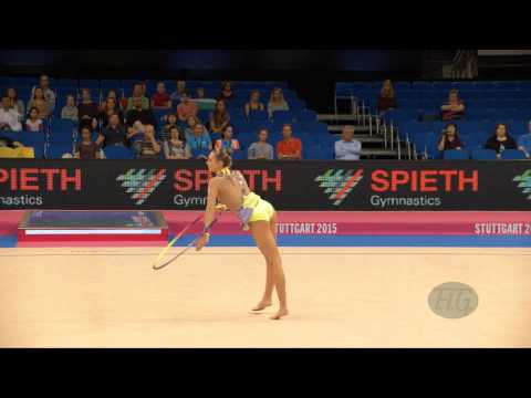 Sofija NIKITINA (LAT) 2015 Rhythmic Worlds Stuttgart - Qualifications Hoop