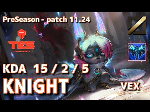 【KRサーバー#1/C1】TES Knight ヴェックス(Vex) VS ツイステッドフェイト(Twisted Fate) MID - Patch11.24 KR Ranked【LoL】