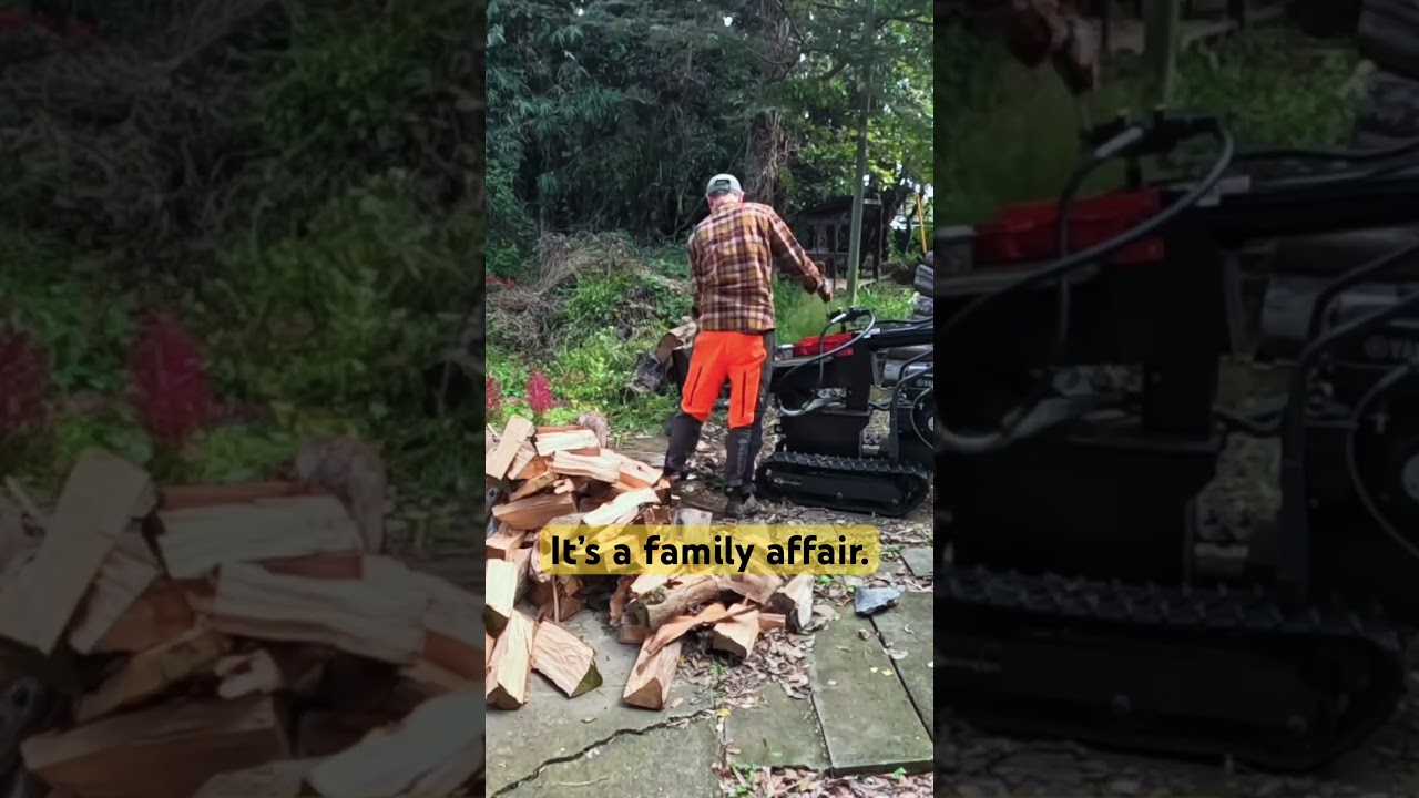 How we split our firewood in Japan #firewood #woodstove