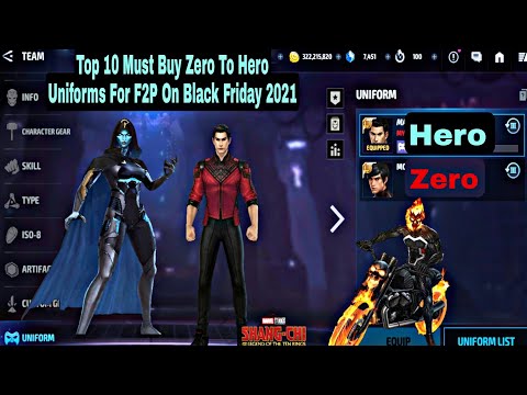 Top 10 Must Buy Zero To Hero Uniforms For F2P On Black Friday 2021 - Marvel Future Fight