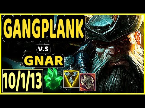 GANGPLANK vs GNAR - 10/1/13 KDA TOP GAMEPLAY - KR Ranked MASTER