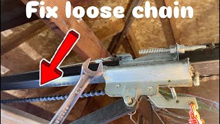 How to tighten a loose hanging Chain - Garage Door Opener FIX