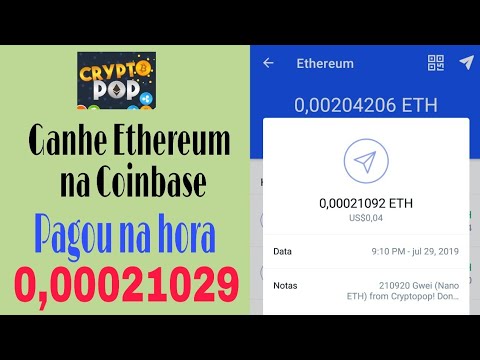 CryptoPop: Ganhe Ethereum na Coinbase Jogando + Prova de Pagamento.