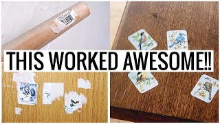 Goo Gone vs WD 40 Adhesive Sticker Remover!!!  (How to Remove Stickers From Wood)
