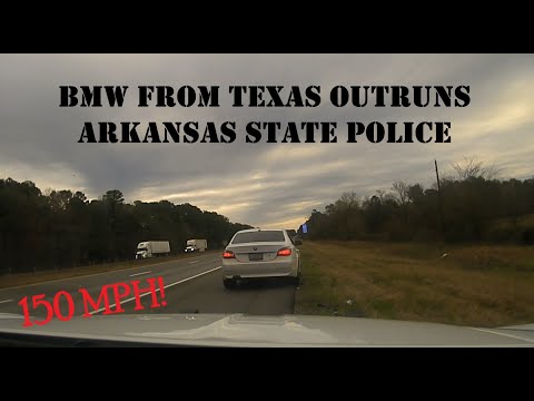 High Speed pursuit of BMW from Texas | Arkansas State Police chase