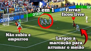Análise do gol da Espanha contra a Argentina. Simeone vacilou e deixou Ferran Torres livre na área