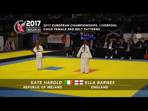 Kate Harold (IRL) v Ella Barnes (ENG) - Child Female Red Belt Patterns