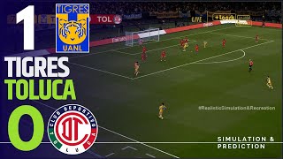 TIGRES 1-0 TOLUCA FINAL DE IDA LIGA MX APERTURA 2025 SIMULACIÓN Y RECREACIÓN