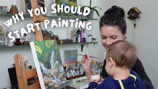 Overcoming obstacles & unlocking creativity / Art Vlog / Relaxing landscape painting