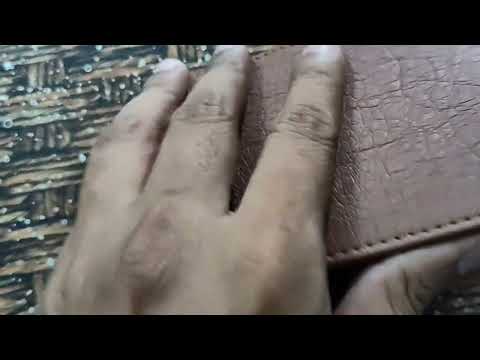 Black leather name wallet keychain, packaging type: box