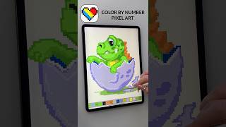 Coloring Book Pixel Art Color By Number LOVE DINO #pixel #coloringbook #pixelbynumber #love