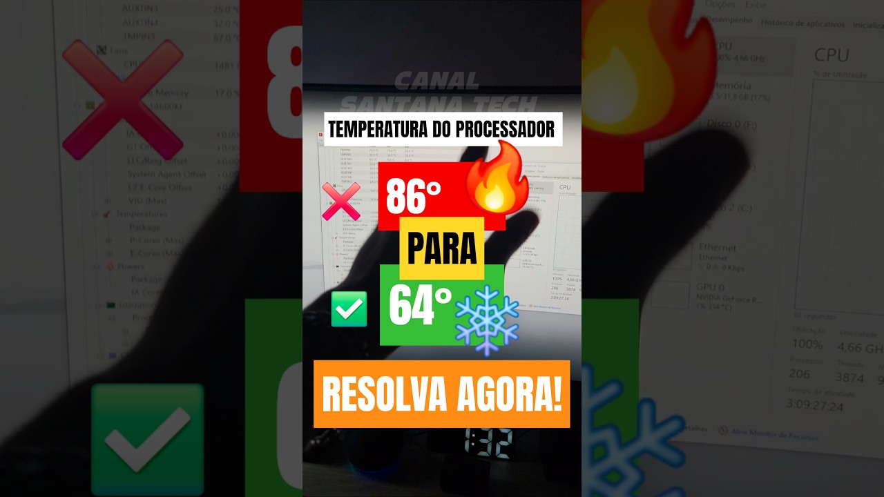 FAÇA ISSO SE QUISER DIMINUIR A TEMPERATURA DO SEU PROCESSADOR #cpu #processador #dicasdepc #shorts