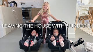 GETTING OUT OF THE HOUSE WITH TWINS AND A TODDLER | TIPS!