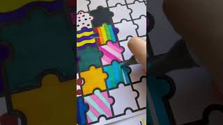 colouring in puzzle pieces 🧩