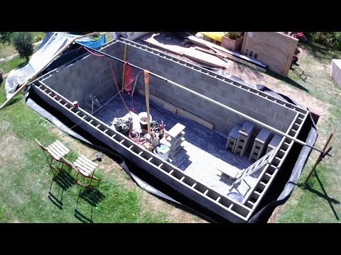 Pool selber bauen DIY Betonpool Teil 3 (Wände mauern, Wassersperre, Schwarzbeschichtung, Isolierung)