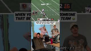 Always someone celebrating and someone upset 😂 #bengals #bears #colstonloveland #nfl #nflweek9