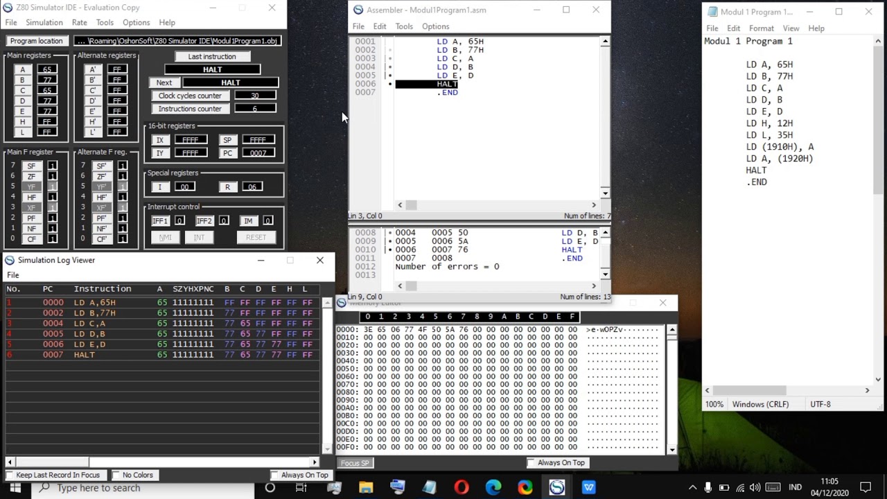Modul 1 Program 1 dan Program 2 Sistem Mikroprosesor #Praktikum